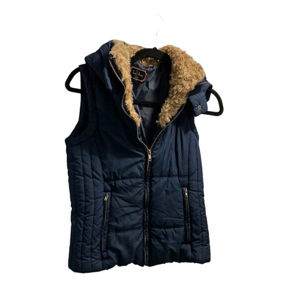 WOMEN’S Puffer Navy Blue Vest Size Small - Picture 1 of 12